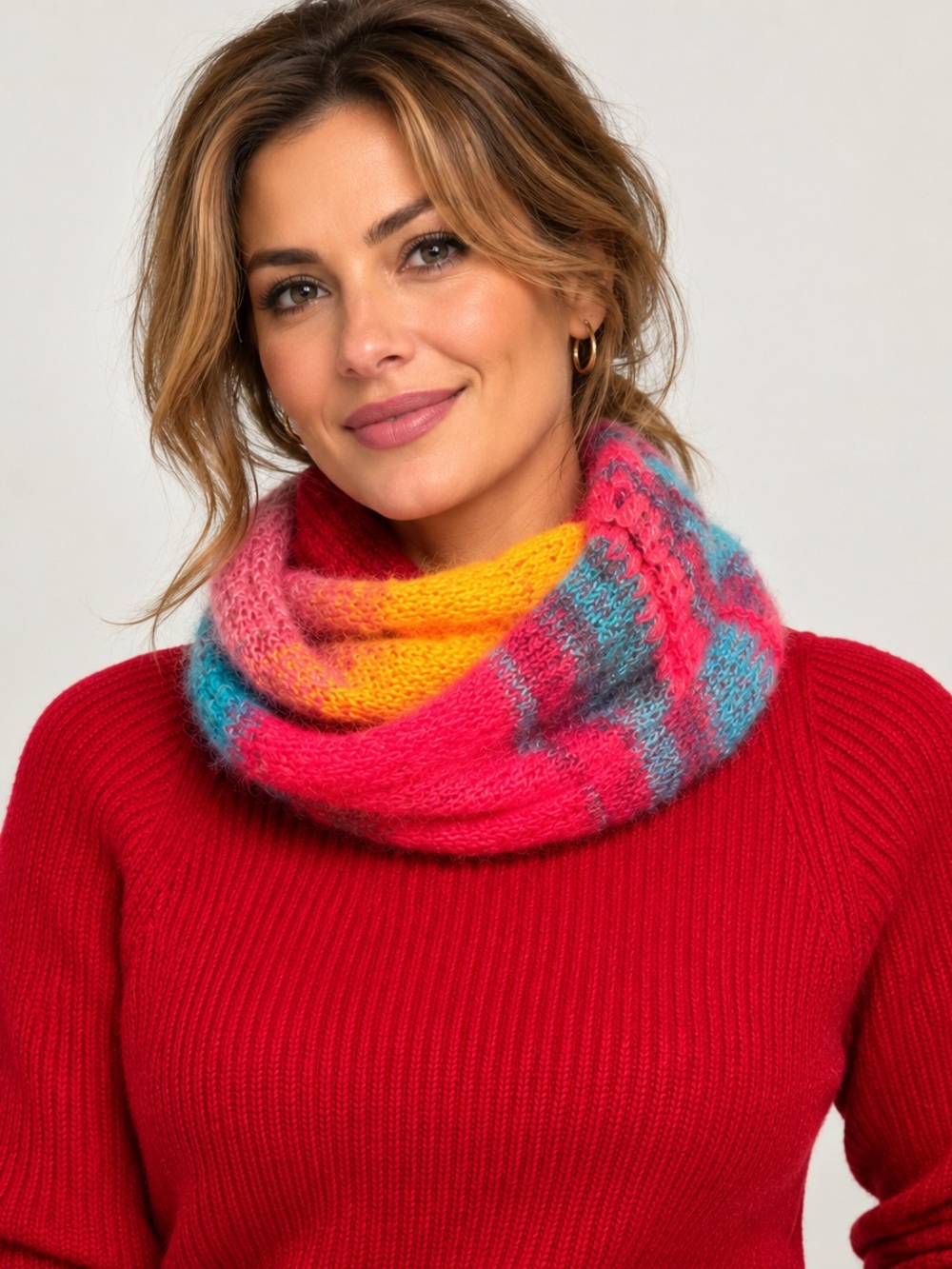 Hand Knitted Mohair blend infinity scarf